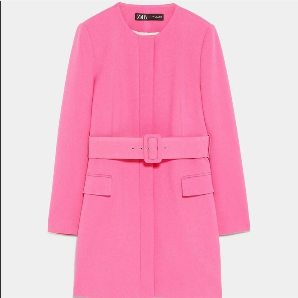 Zara belted pink blazer